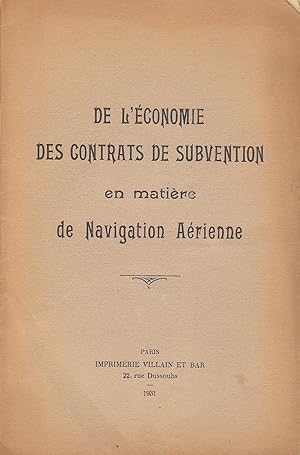 De l'économie des contrats de subvention en matière de navigation aérienne