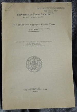 Immagine del venditore per Tests of concrete aggregates used in Texas / by J.P. Nash venduto da GuthrieBooks