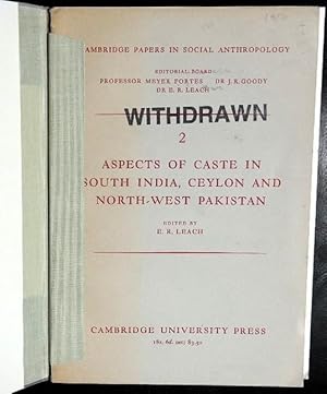 Seller image for Aspects of Caste in South India, Ceylon and North-West Pakistan (Cambridge Papers in Anthropology 2) for sale by GuthrieBooks