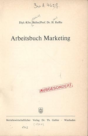Bild des Verkufers fr Arbeitsbuch Marketing. zum Verkauf von Antiquariat Bookfarm