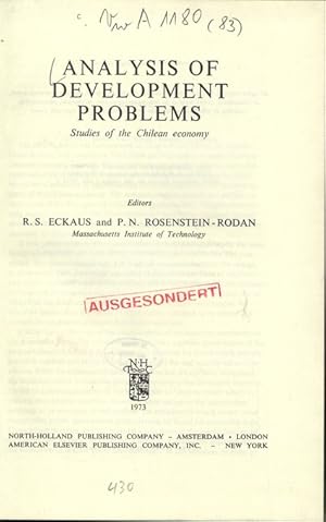 Immagine del venditore per ANALYSIS OF DEVELOPMENT PROBLEMS. Studies of the Chilean economy. venduto da Antiquariat Bookfarm