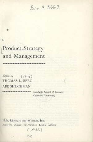 Bild des Verkäufers für Product Strategy and Management. zum Verkauf von Antiquariat Bookfarm