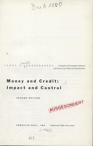 Image du vendeur pour Money and Credit: Impact and Control. mis en vente par Antiquariat Bookfarm