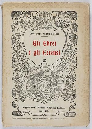 Bild des Verkufers fr Gli Ebrei e gli Estensi zum Verkauf von ERIC CHAIM KLINE, BOOKSELLER (ABAA ILAB)