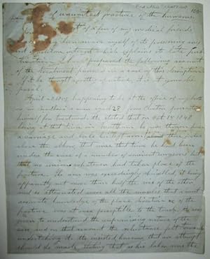 Handwritten letter detailing the medical procedures undertaken to heal an 'ununited fracture of t...