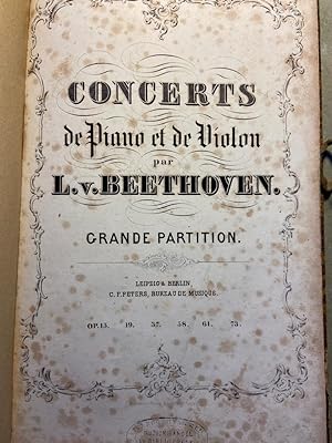 Concerts de Piano et de Violin par L. v. Beethoven. Grande Partition. Peters, Leipzig & Berlin. c...