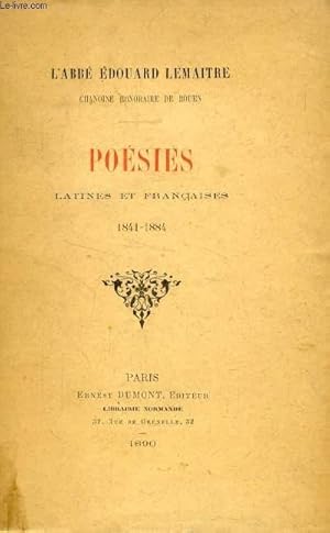 Image du vendeur pour POESIES LATINES ET FRANCAISES, 1841-1884 mis en vente par Le-Livre