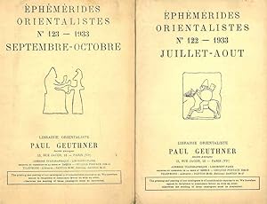 Ephémérides orientalistes n. 122 e 123 - 1933