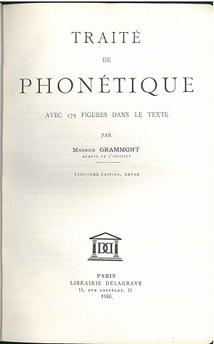 Traité de phonétique, avec 179 figures dans le texte. Troisième édition, revue