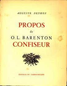 Propos de O.-L Barenton Confiseur. Ancien élëve de l' École Polytechnique