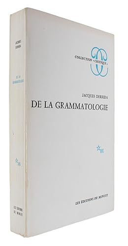 Image du vendeur pour De la grammatologie. - [THE MAIN WORK OF DECONSTRUCTION] mis en vente par Lynge & Sn ILAB-ABF