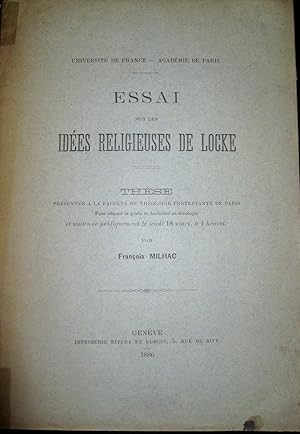 Imagen del vendedor de Essai sur les ides religieuses de Locke. a la venta por Le Chemin des philosophes