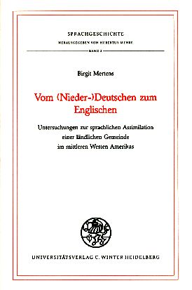 Imagen del vendedor de Vom (Nieder-)Deutschen zum Englischen : Untersuchungen zur sprachlichen Assimilation einer l�ndlichen Gemeinde im mittleren Westen Amerikas. a la venta por Fundus-Online GbR Borkert Schwarz Zerfa�