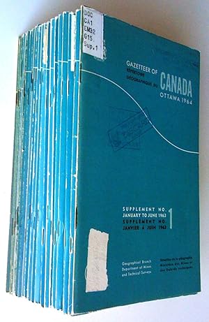 Seller image for Gazetteer of - Rpertoire gographique du Canada, Supplment no 1 (January to June 1963 - janvier  juin 1963)  no 20 (July to December 1972 - juillet  dcembre 1972) (20 volumes) for sale by Claudine Bouvier