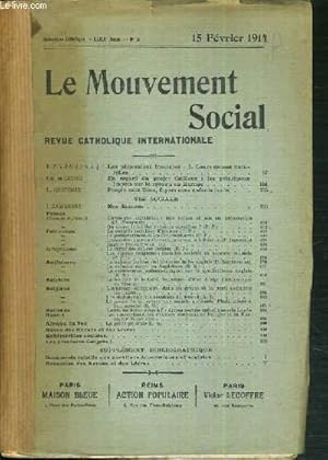 Seller image for LE MOUVEMENT SOCIAL - REVUE CATHOLIQUE INTERNATIONALE - XXXIXe ANNEE - 15 FEVRIER 1914. for sale by Le-Livre