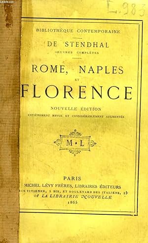 Image du vendeur pour ROME, NAPLES ET FLORENCE mis en vente par Le-Livre