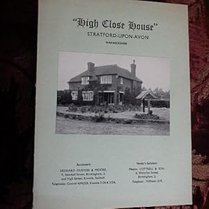 Stratford-upon-Avon "High Close House", Warwickshire - Sale Prospectus C.1960