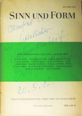 Beiträge zur Literatur. Hrsg. von der Akademie der Künste der Deutschen Demokratischen Republik. ...