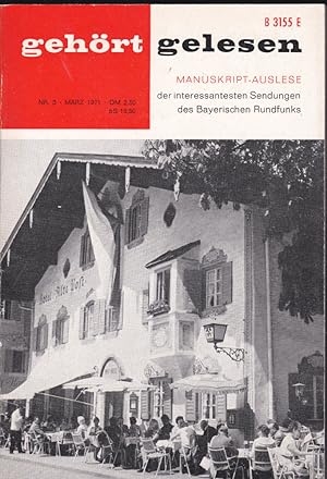 Seller image for Gehrt, gelesen (Mrz 1971), Manuskript-Auslese der interesseantesten Sendungen des Bayerischen Rundfunks for sale by Versandantiquariat Karin Dykes