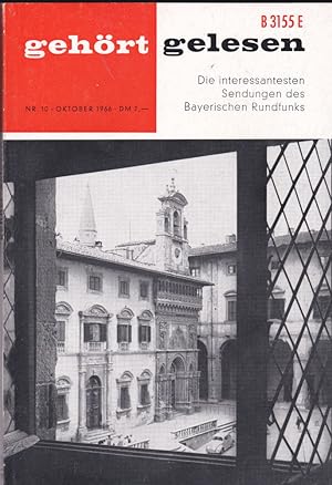 Seller image for Gehrt, gelesen (Oktober 1966), Die interesseantesten Sendungen des Bayerischen Rundfunks for sale by Versandantiquariat Karin Dykes