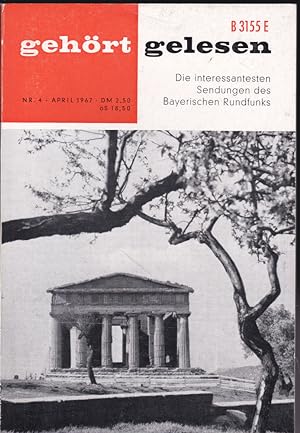 Bild des Verkufers fr Gehrt, gelesen (April 1967), Die interesseantesten Sendungen des Bayerischen Rundfunks zum Verkauf von Versandantiquariat Karin Dykes