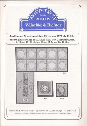 Briefmarken, Auktion am Sonnabend den 15.1.1977, Hamburg