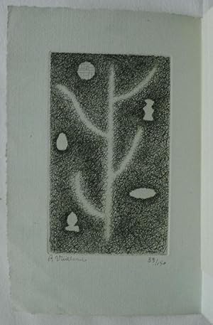 'Arbre de Noël'. Engraved Christmas card by Roger Vieillard. 1957.