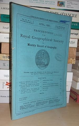 GEOGRAPHICAL SOCIETY & MONTHLY RECORD OF GEOGRAPHY : Vol. III, no. 4 - April 1881