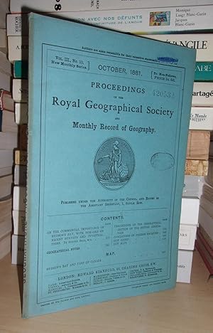 GEOGRAPHICAL SOCIETY & MONTHLY RECORD OF GEOGRAPHY : Vol. III, no. 10 - October 1881