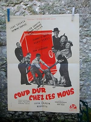 Affiche De Cinéma Coup Dur Chez Les mous" Jeanne Sourza-Raymond Souplex-Jean Tissier "