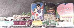 Bild des Verkufers fr Drive-In Movie - ?I love you?. With 1950s classic cars. zum Verkauf von Wittenborn Art Books