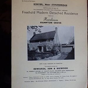 Hornbeam, Hampton Grove, Kinver, Stourbridge - Auction Sale Prospectus 1963