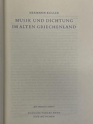 Imagen del vendedor de Musik und Dichtng im alten Griechenland a la venta por LIBRAIRIE GIL-ARTGIL SARL