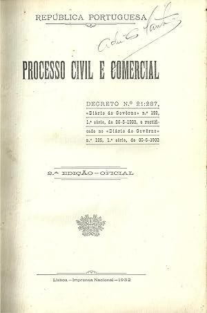 PROCESSO CIVIL E COMERCIAL. DECRETO nº 21:287, «Diário do Govêrno» nº 122, 1 série, De 26-5-1932,...