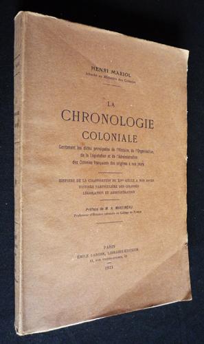 Seller image for La Chronologie coloniale for sale by Abraxas-libris