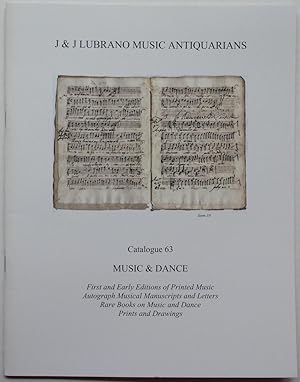 J & J Lubrano Music Antiquarians, Catalogue 63: Music & Dance