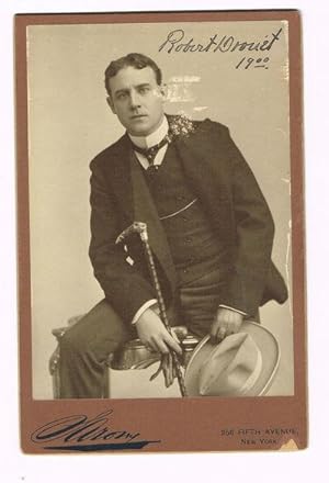 ORIGINAL CABINET CARD PHOTOGRAPH OF THE AMERICAN ACTOR & PLAYWRIGHT ROBERT DROUET BY SARONY, SIGN...