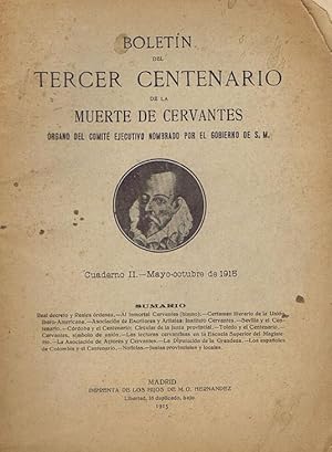 BOLETIN DEL TERCER CENTENARIO DE LA MUERTE DE CERVANTES. Cuaderno II - Mayo-octubre de 1915