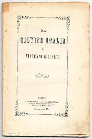 La Giovane Italia e l¿abate Vincenzo Gioberti (Dicembre 1849). Quarta Edizione