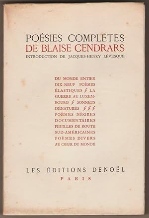 Poésies complètes. Introduction de Jacques-Henry Lévesque.
