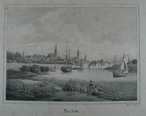 Bild des Verkufers fr Anclam. Lithographie aus "Pomerania". Stettin, Sanne & Comp. 1844-46, 15 x 20,5 cm zum Verkauf von Antiquariat Johannes Mller