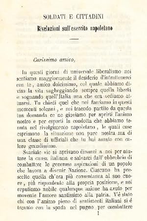 Soldati e Cittadini. Rivelazioni sull¿esercito napoletano NAPOLI 10 ottobre 1860. Estratto dall¿O...