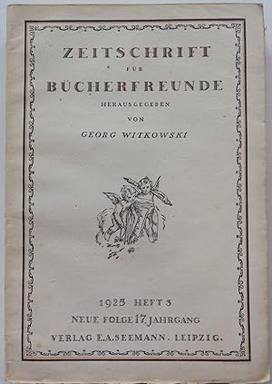 Zeitschrift für Bücherfreunde, Neue Folge Siebzehnter [17] Jahrgang, 1925, Hefte 1-6