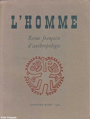 Seller image for L'Homme: Revue Francaise d'Anthrpologie for sale by Mr Pickwick's Fine Old Books