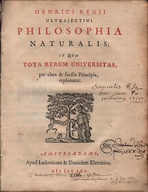 Seller image for Philosophia Naturalis; in qua Tota Rerum Universitas, per clara & facilia Principia, explanatur for sale by F�ldv�ri Books