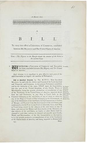 A collection of three rare and important 1816 British War of 1812 legal documents (a bill and two...