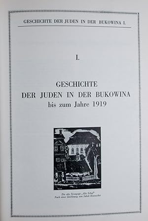 Seller image for Geschichte der Juden in der Bukowina. 2 Vols for sale by ERIC CHAIM KLINE, BOOKSELLER (ABAA ILAB)