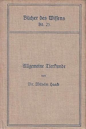 Imagen del vendedor de Allgemeine Tierkunde. B�cher des Wissens Band 25. a la venta por Antiquariat Carl Wegner