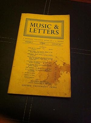 Music & Letters Volume 52 Number 1 January 1971 by Edited by J.A. Westrup