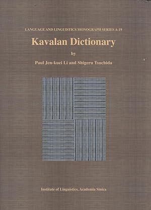 Bild des Verkufers fr Kavalan Dictionary zum Verkauf von Masalai Press